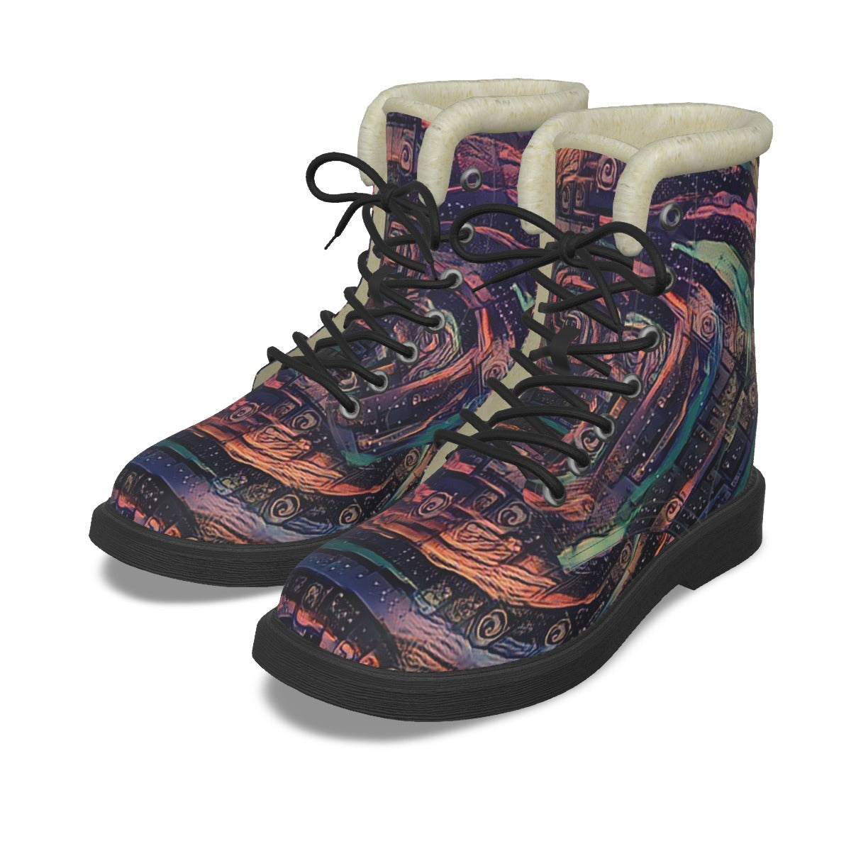 Galactic Whirlpool 2 Men's Plush Martin Boots