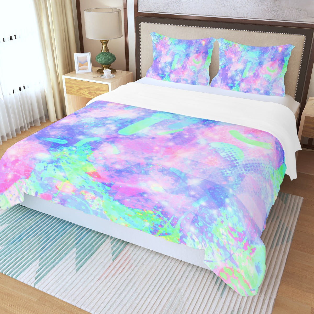 Pastel Skies Three Piece Duvet Cover Set