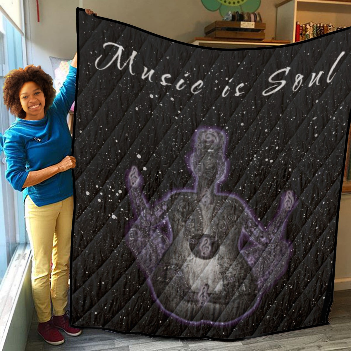 Music is Soul Lightweight & Breathable Quilt With Edge-wrapping Strips