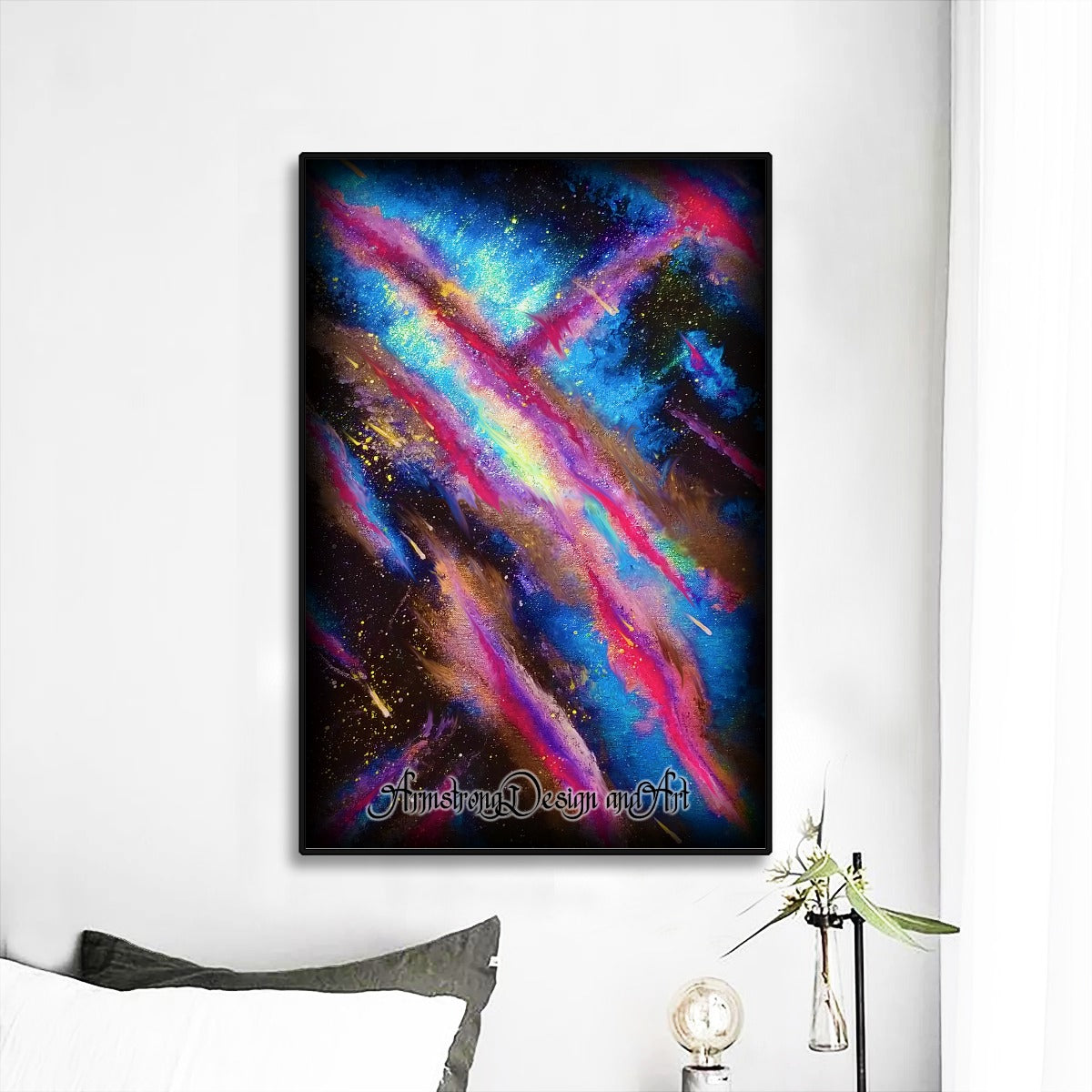 Explosive Nebula Black Frame Mural