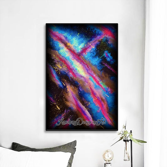 Explosive Nebula Black Frame Mural