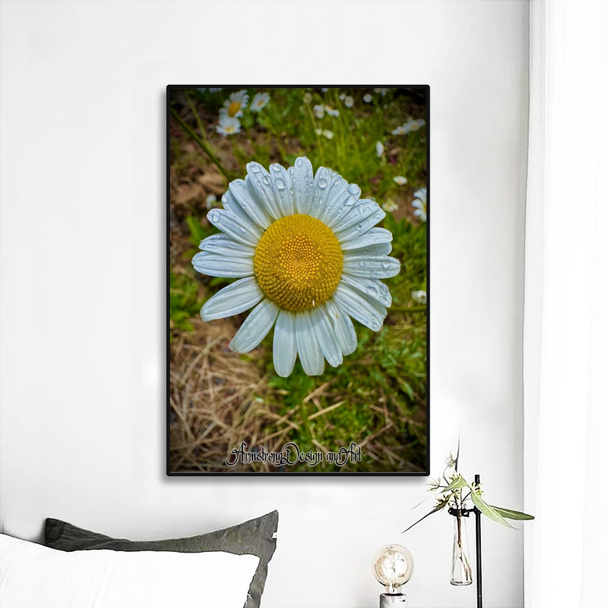 Daisy Black Frame Mural