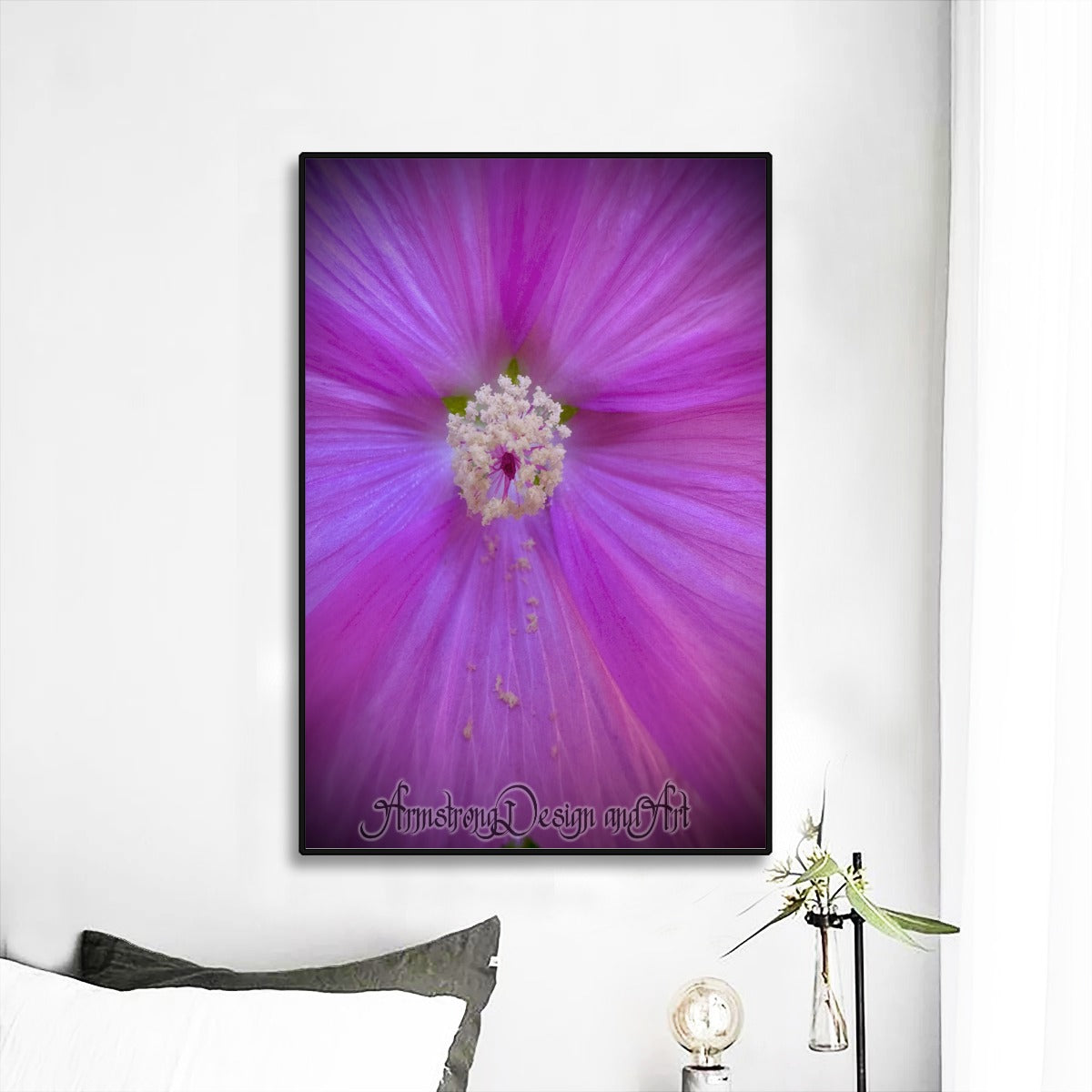 Hibiscus Dreams Black Frame Mural