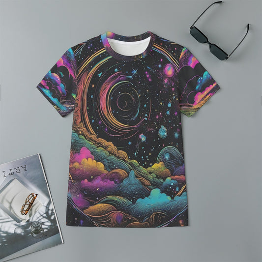 Psychedelic Space Children's Short-Sleeve T-Shirt | 180GSM Cotton