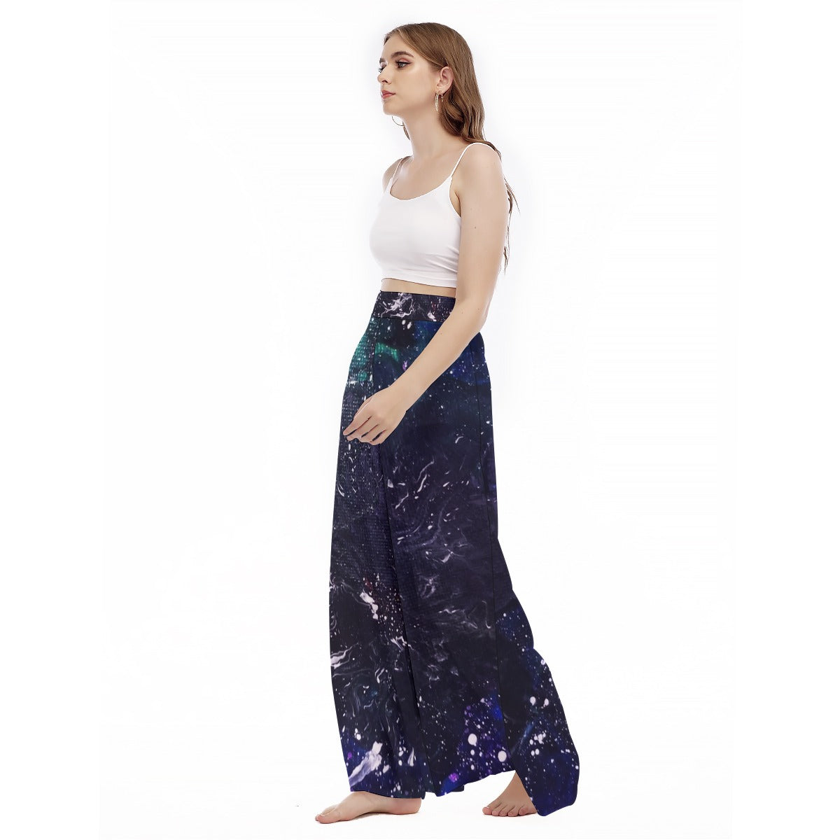 Galactic Darkness Women's High Waist Wide Leg Trousers