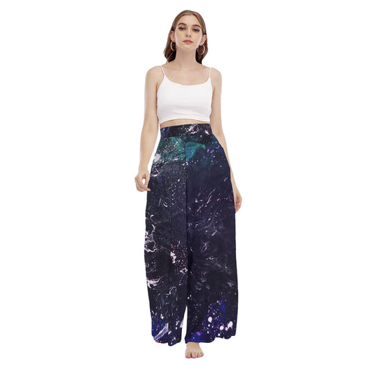 Galactic Darkness Women's High Waist Wide Leg Trousers