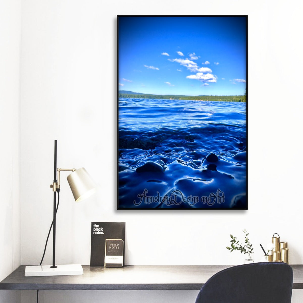 Calm Waters Black Frame Mural