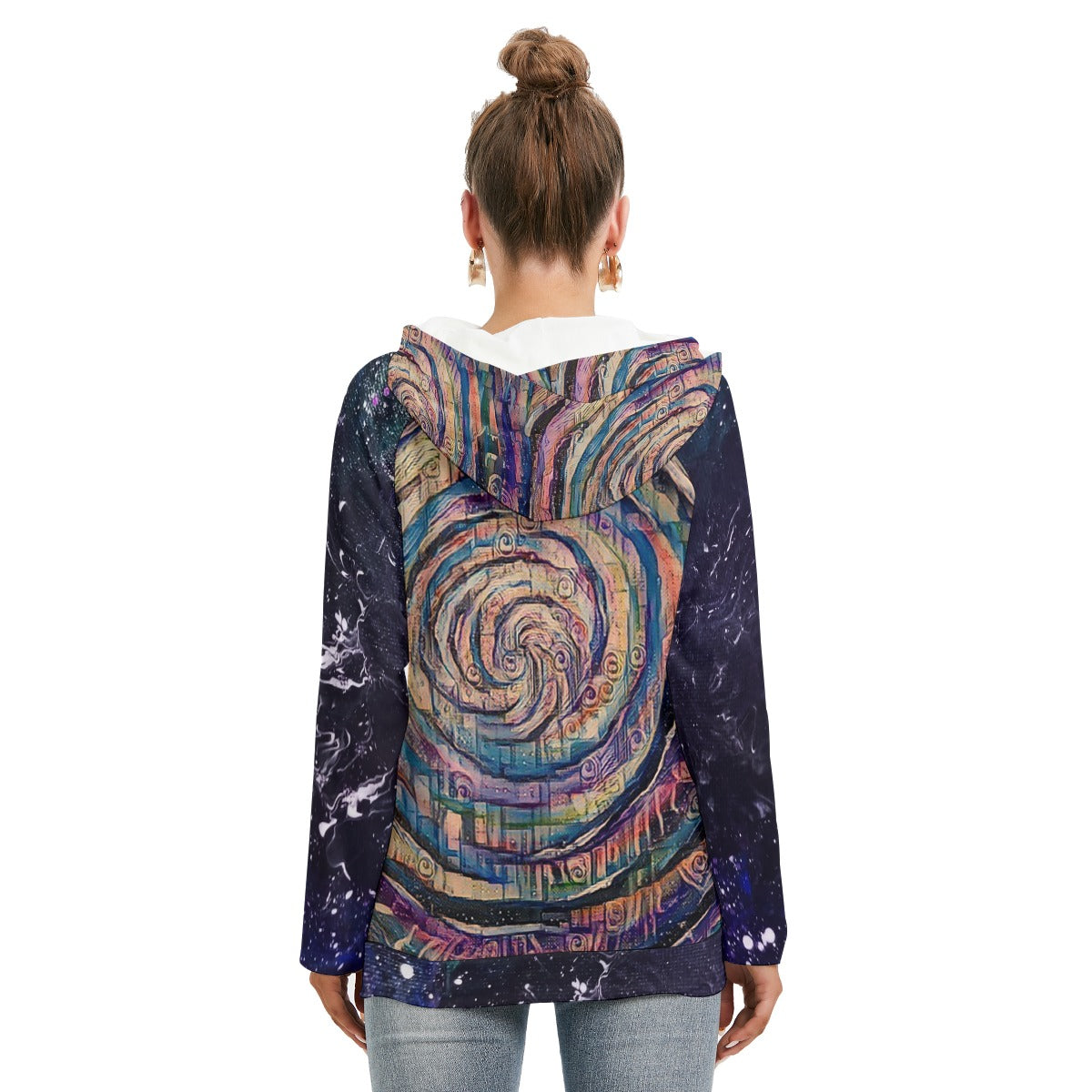 Whirlpool/ Galactic Darkness Women's Hoodie With Double Hood