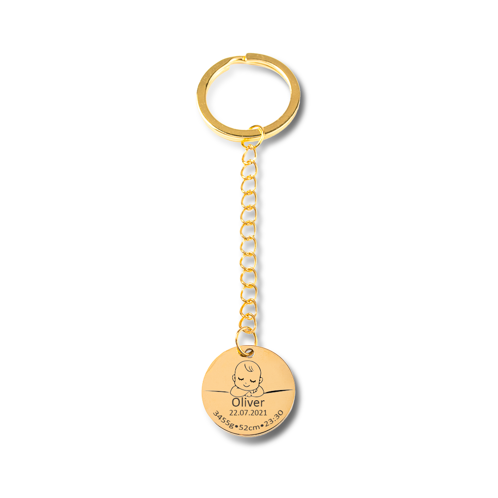 Birth Details Keychain