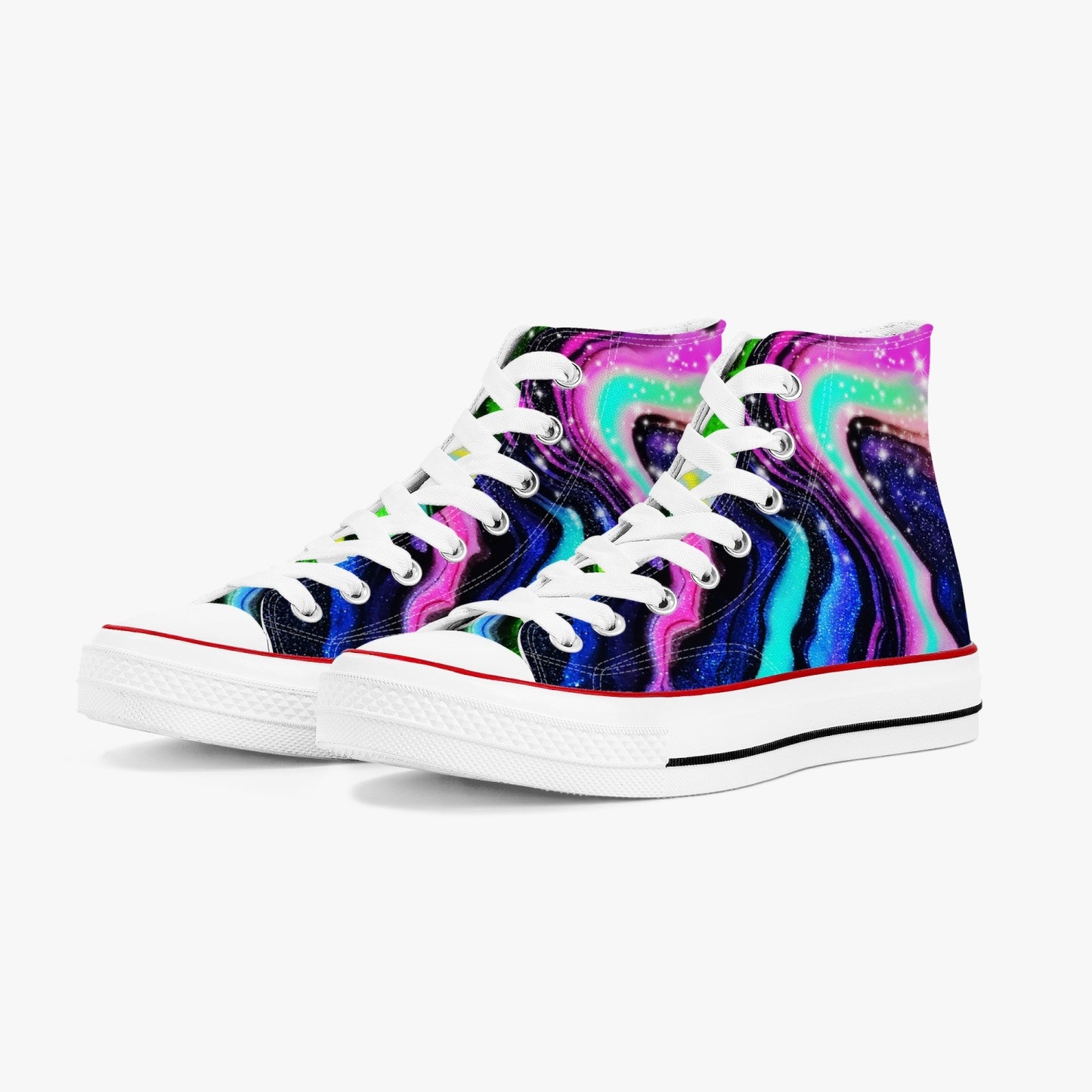 Galactic Beauty High-Top Canvas Shoes - White