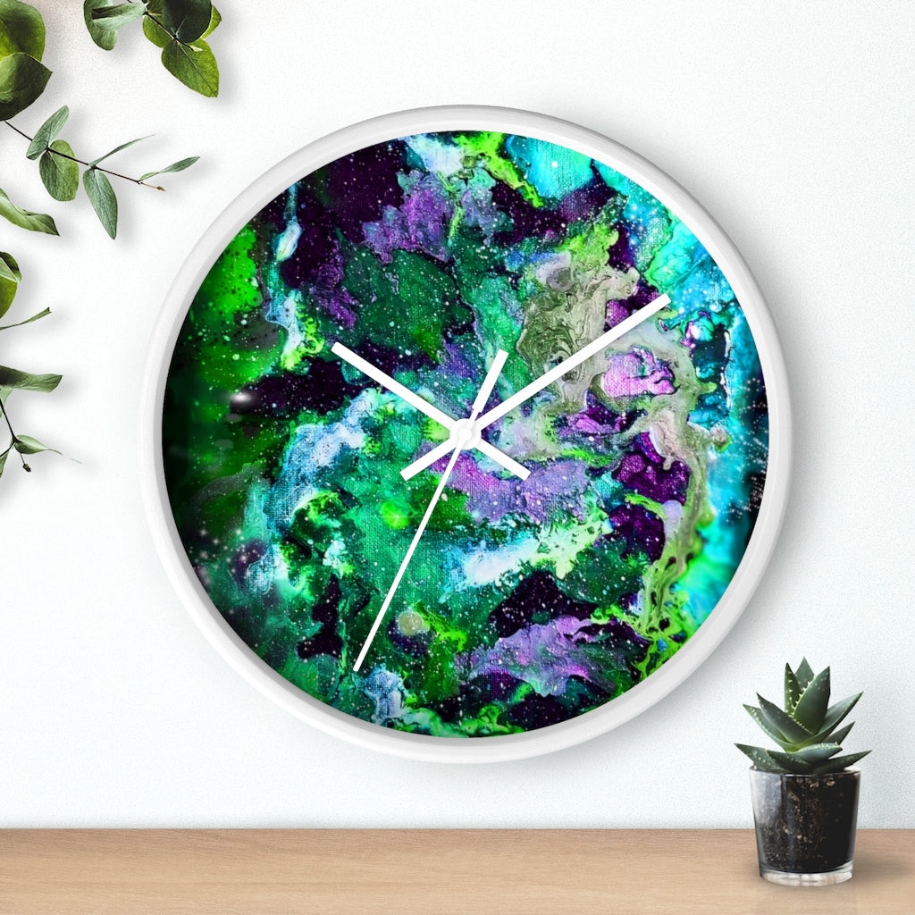 Green Galaxy Wall clock