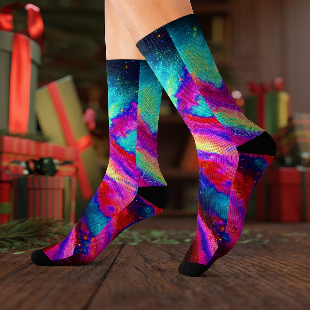 Explosive Nebula Teal Socks