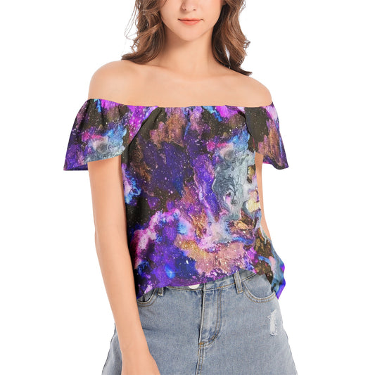 Galaxy: Purple Off The Shoulder Top