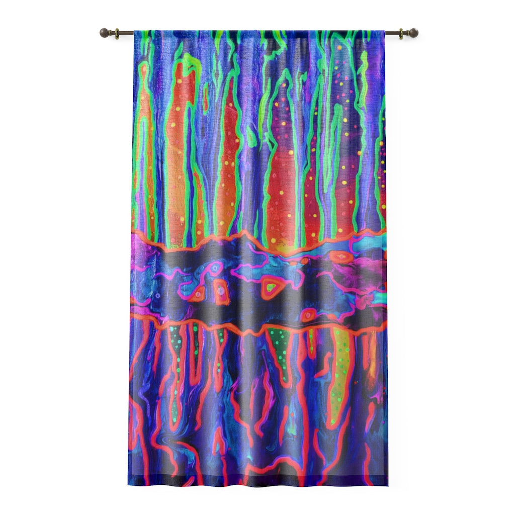 Mystic Cave Green/Blue Window Curtain