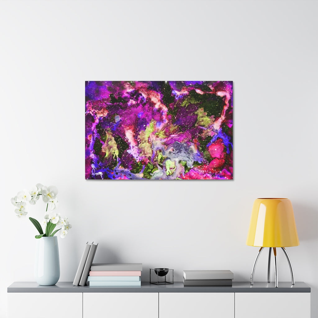 Galaxy: Magenta Satin Canvas, Stretched