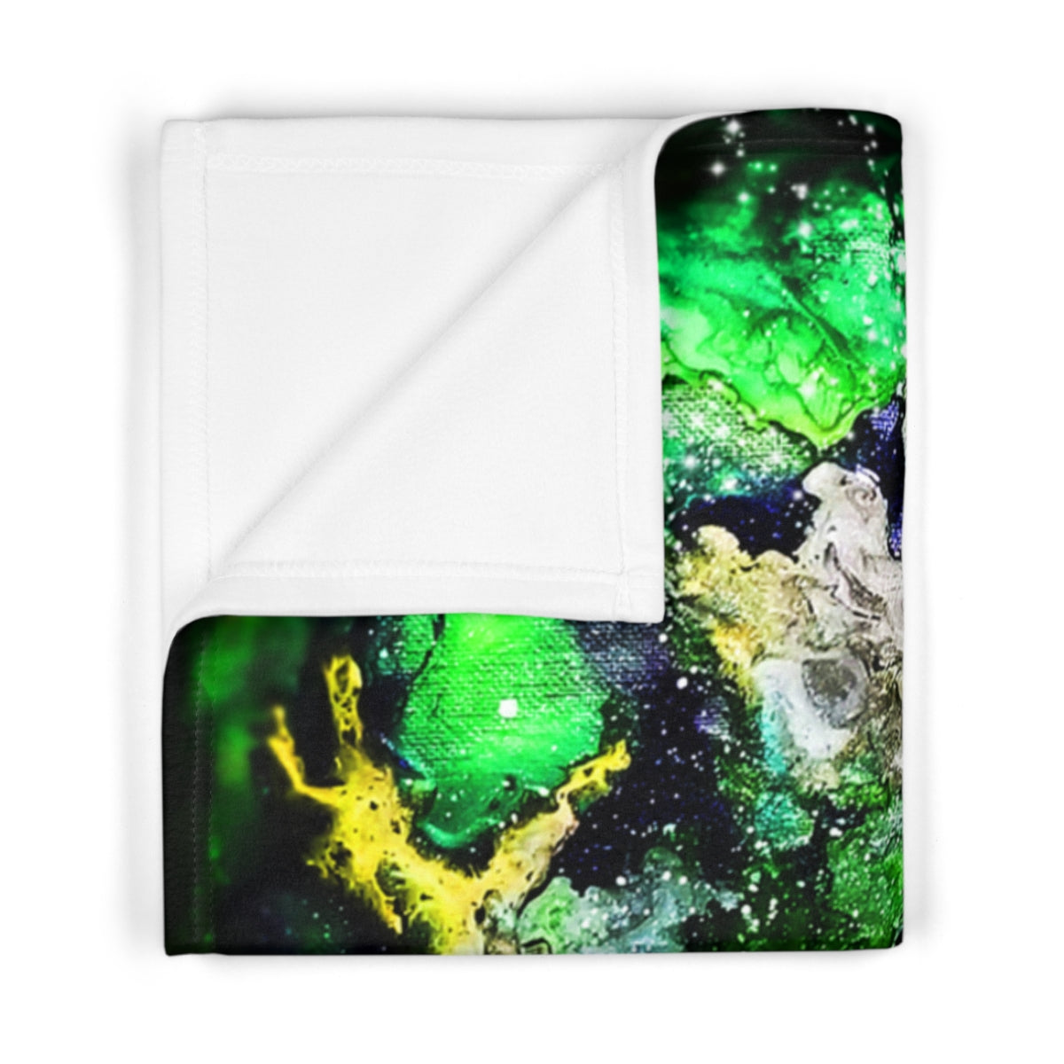 Galaxy: Green Soft Fleece Baby Blanket