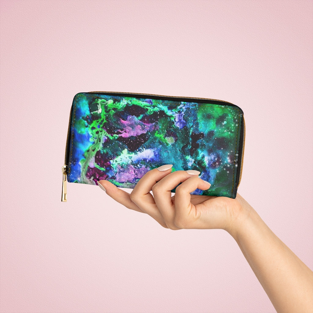 Galaxy: Turquoise Zipper Wallet