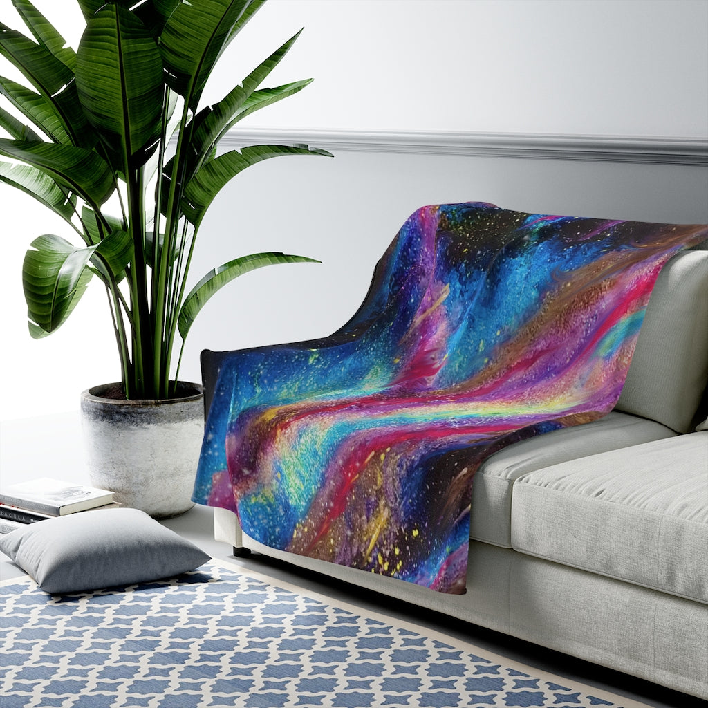 Explosive Nebula Velveteen Plush Blanket