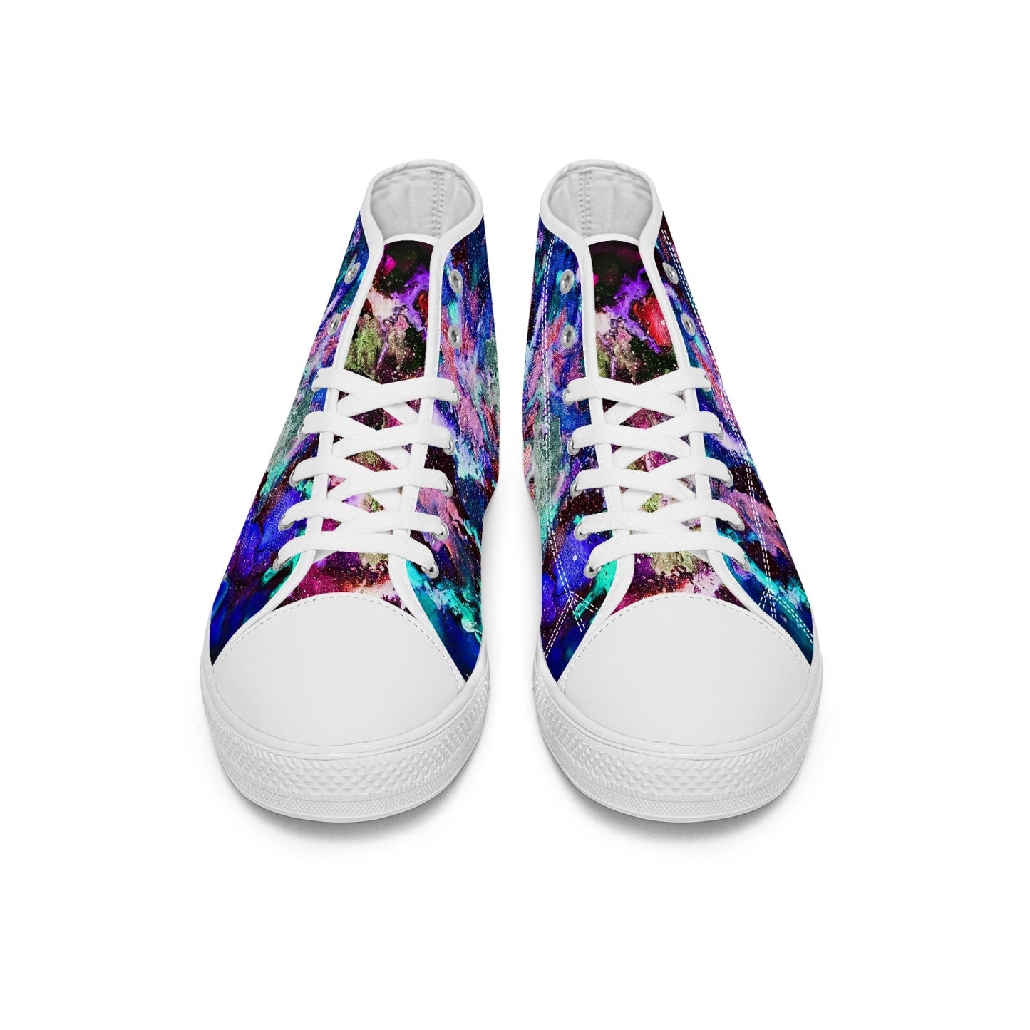 Galaxy: Blue & Purple High-top Canvas Shoes