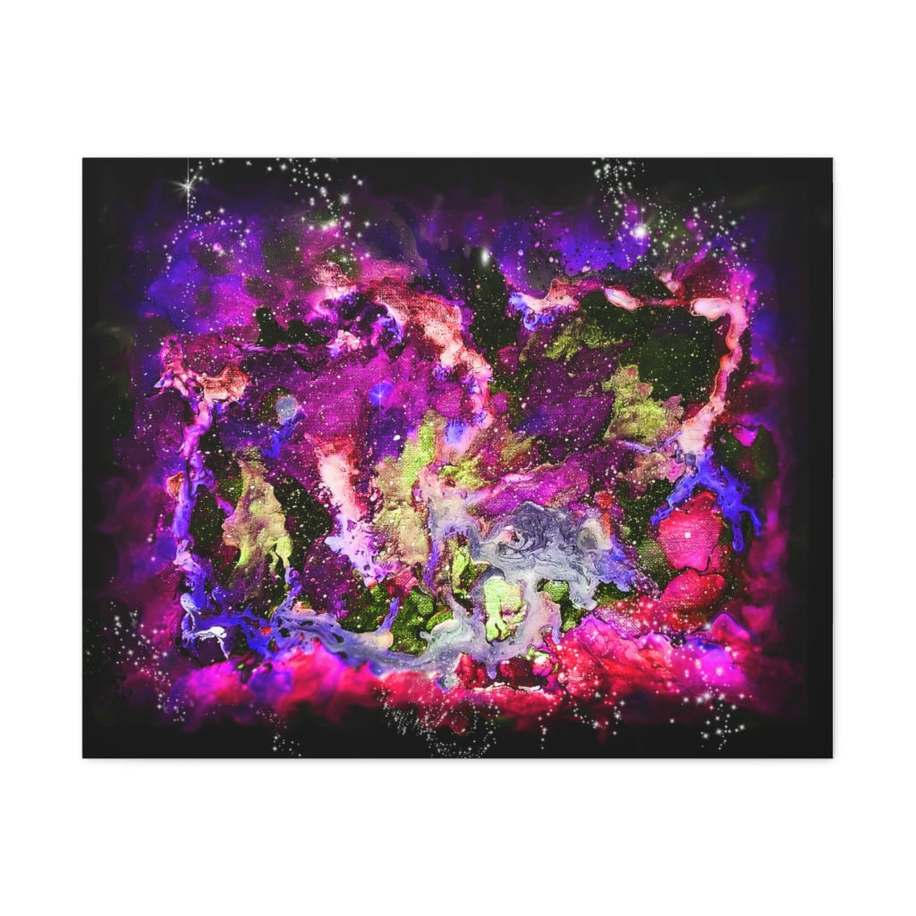 Galaxy: Magenta Satin Canvas, Stretched