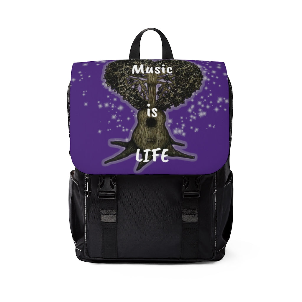 Music is Life 2 Casual Shoulder Backpack-Purple