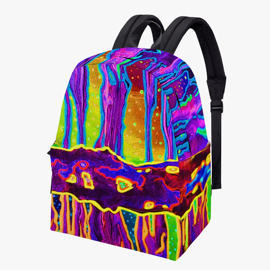 Mystic Cave Purple/Yellow Canvas Backpack