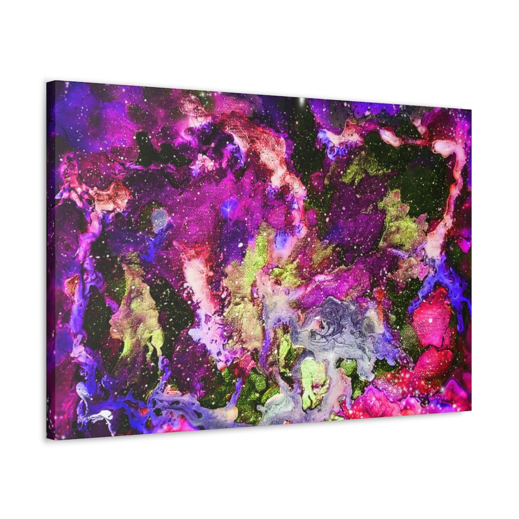 Galaxy: Magenta Satin Canvas, Stretched