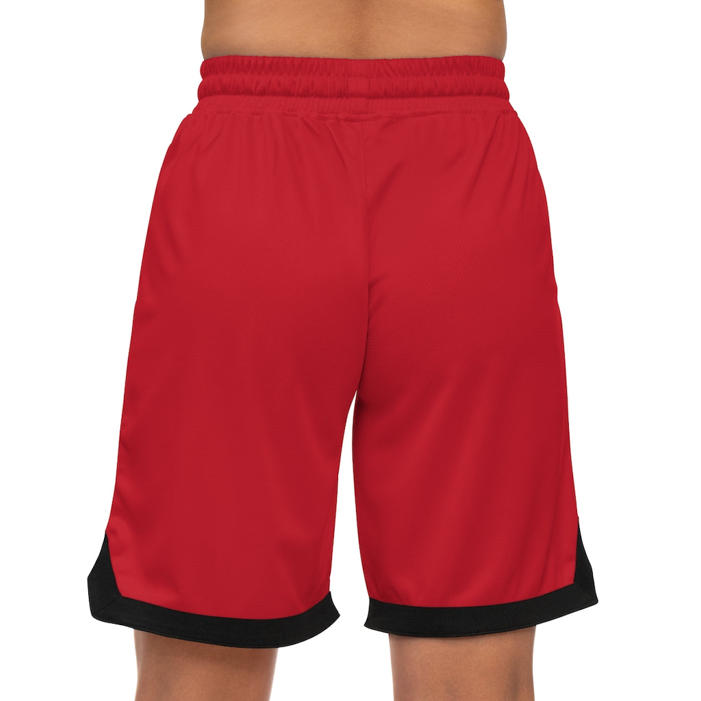 Music is Life 1 Basketball Rib Shorts - Red