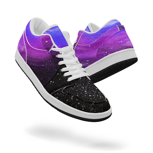 Moonshine and Magic Purple Low-Top AJ1 Leather Sneakers