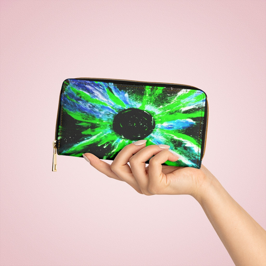 Galactic Clouds/Black Hole Zipper Wallet