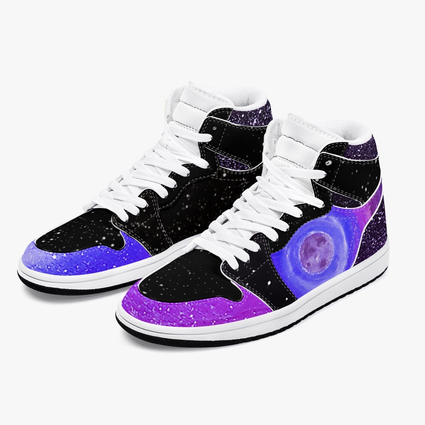 Moonshine and Magic Purple High-Top Leather Sneakers