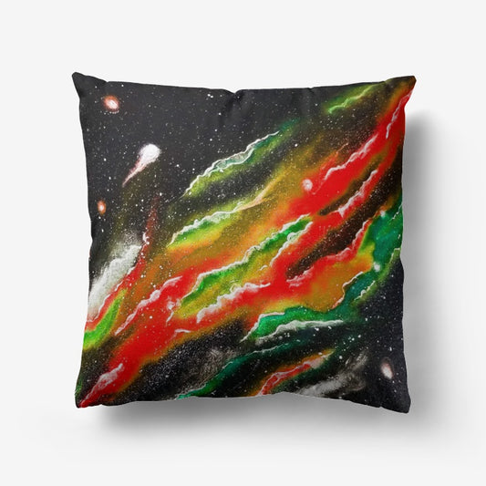 Galactic Beauty/Rasta Rip Throw Pillow