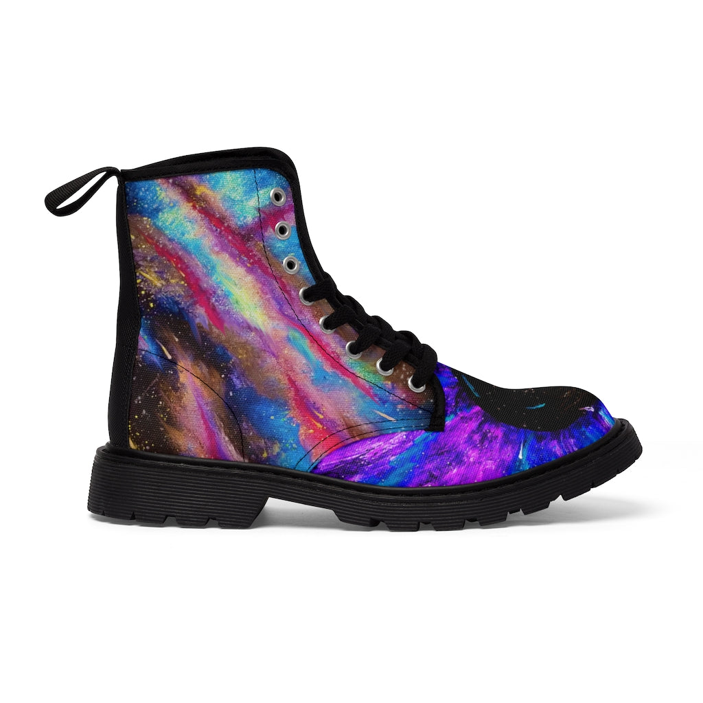 Explosive Nebula/Black Hole/Galactic Storm Mens Canvas Boots