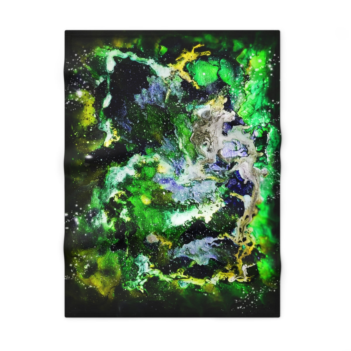 Galaxy: Green Soft Fleece Baby Blanket