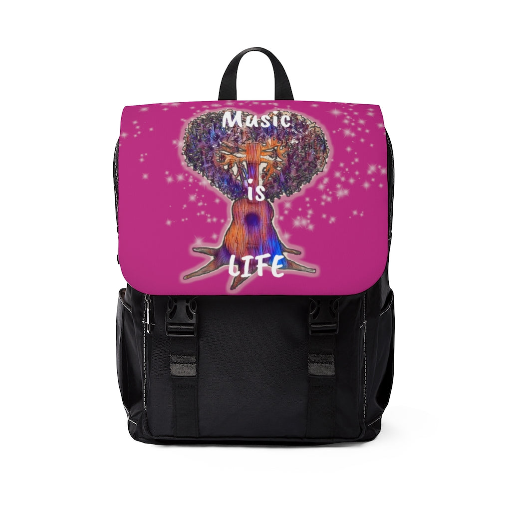 Music is Life 1 Casual Shoulder Backpack-Pink