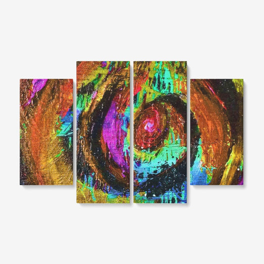 Different DImensions Orange 4 Piece Canvas Wall Art - Rolled OR Framed Ready to Hang 4x12"x32