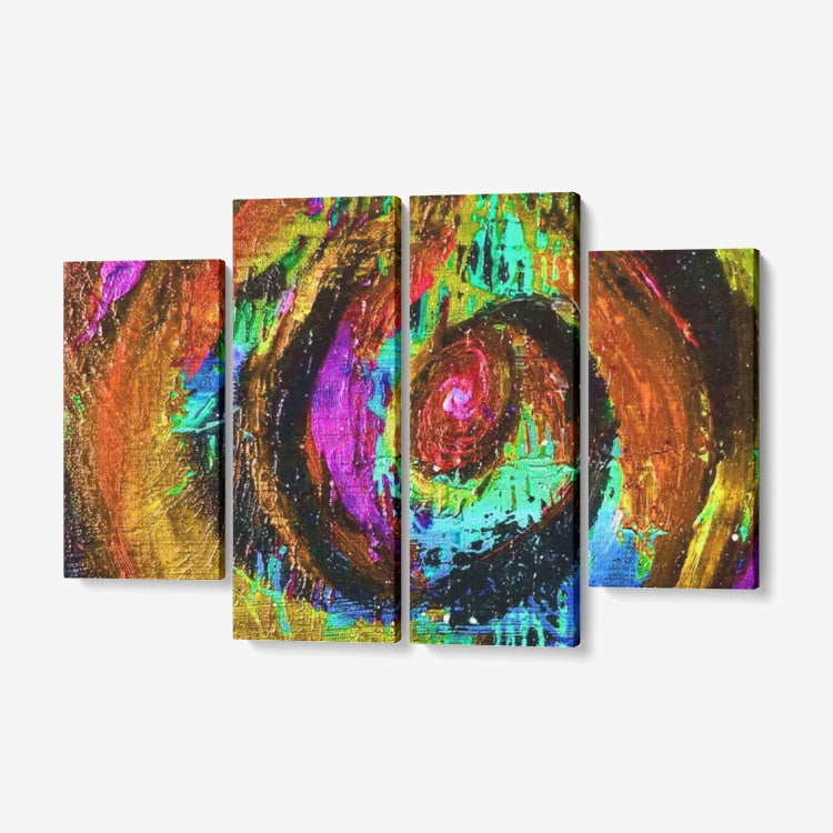 Different DImensions Orange 4 Piece Canvas Wall Art - Rolled OR Framed Ready to Hang 4x12"x32