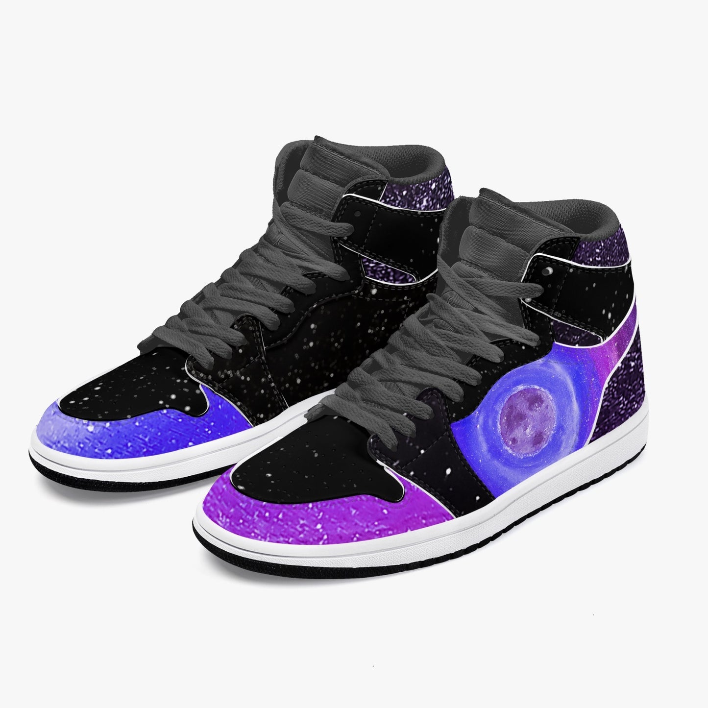 Moonshine and Magic Purple High-Top Leather Sneakers