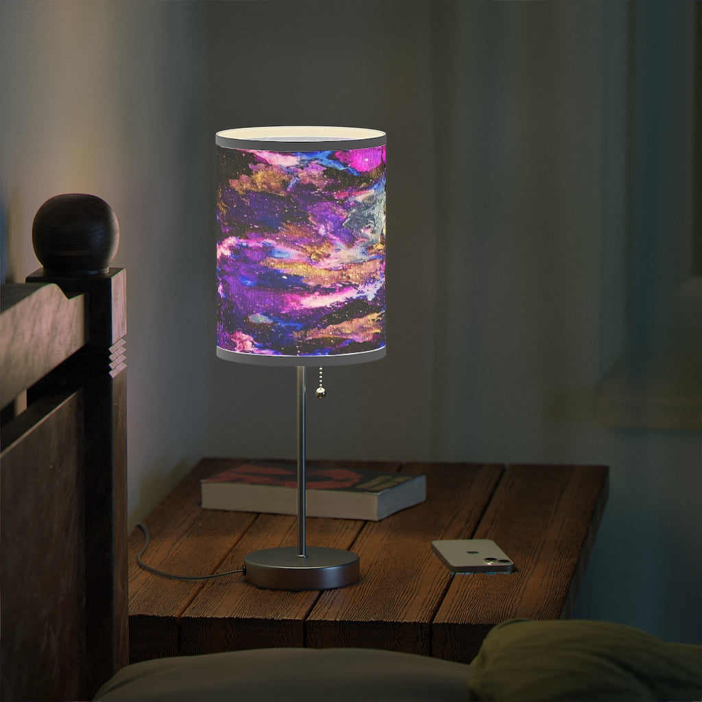 Purple Galaxy Lamp on a Stand