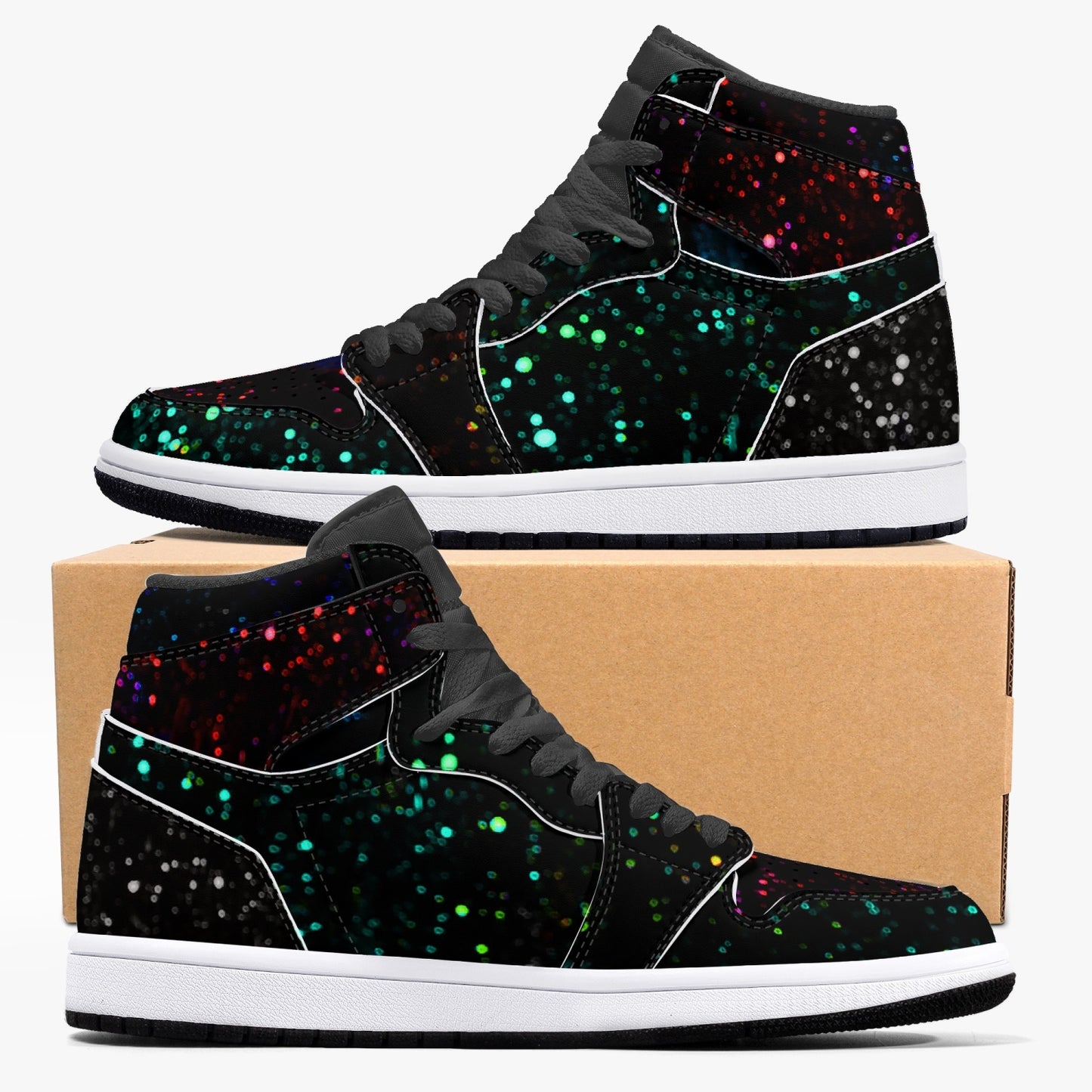 Star Party  High-Top Leather Sneakers- 2 colors