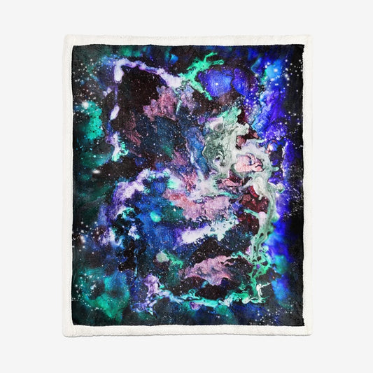 Teal Galaxy Super Soft Plush Blanket