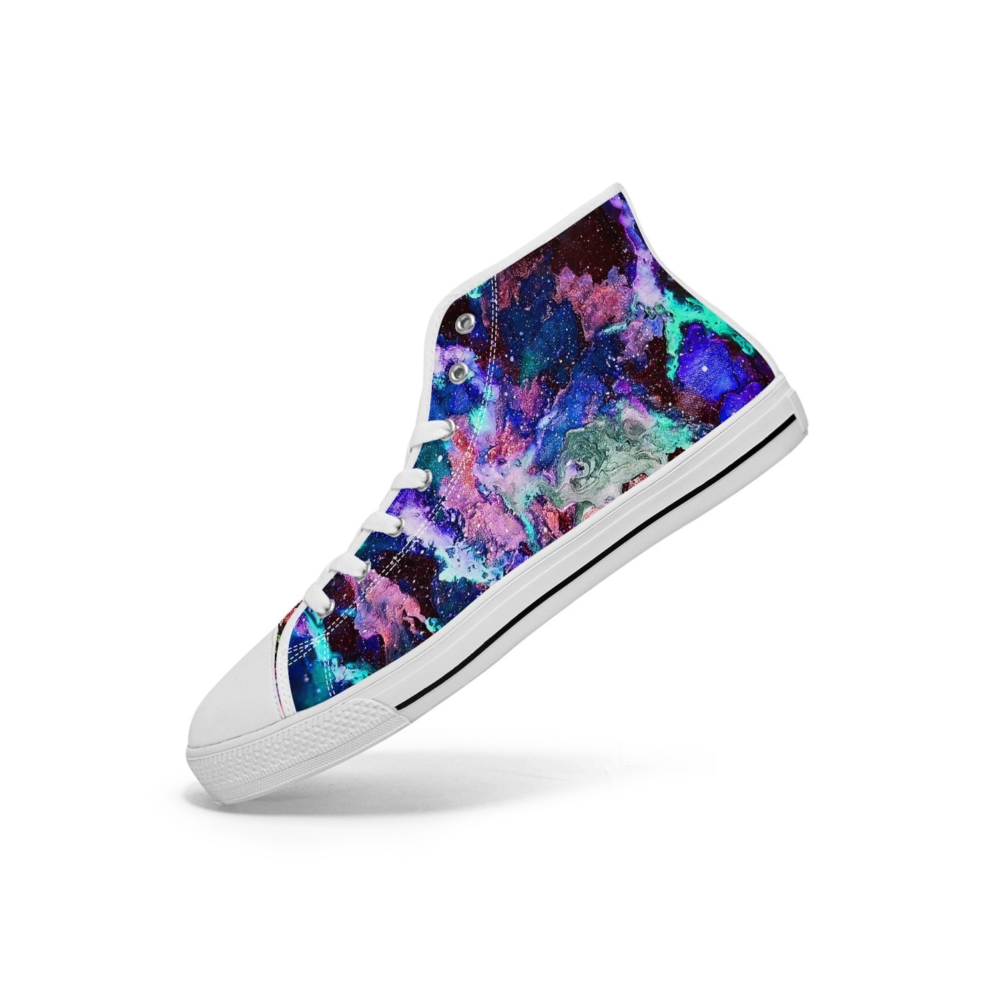 Galaxy: Blue & Purple High-top Canvas Shoes