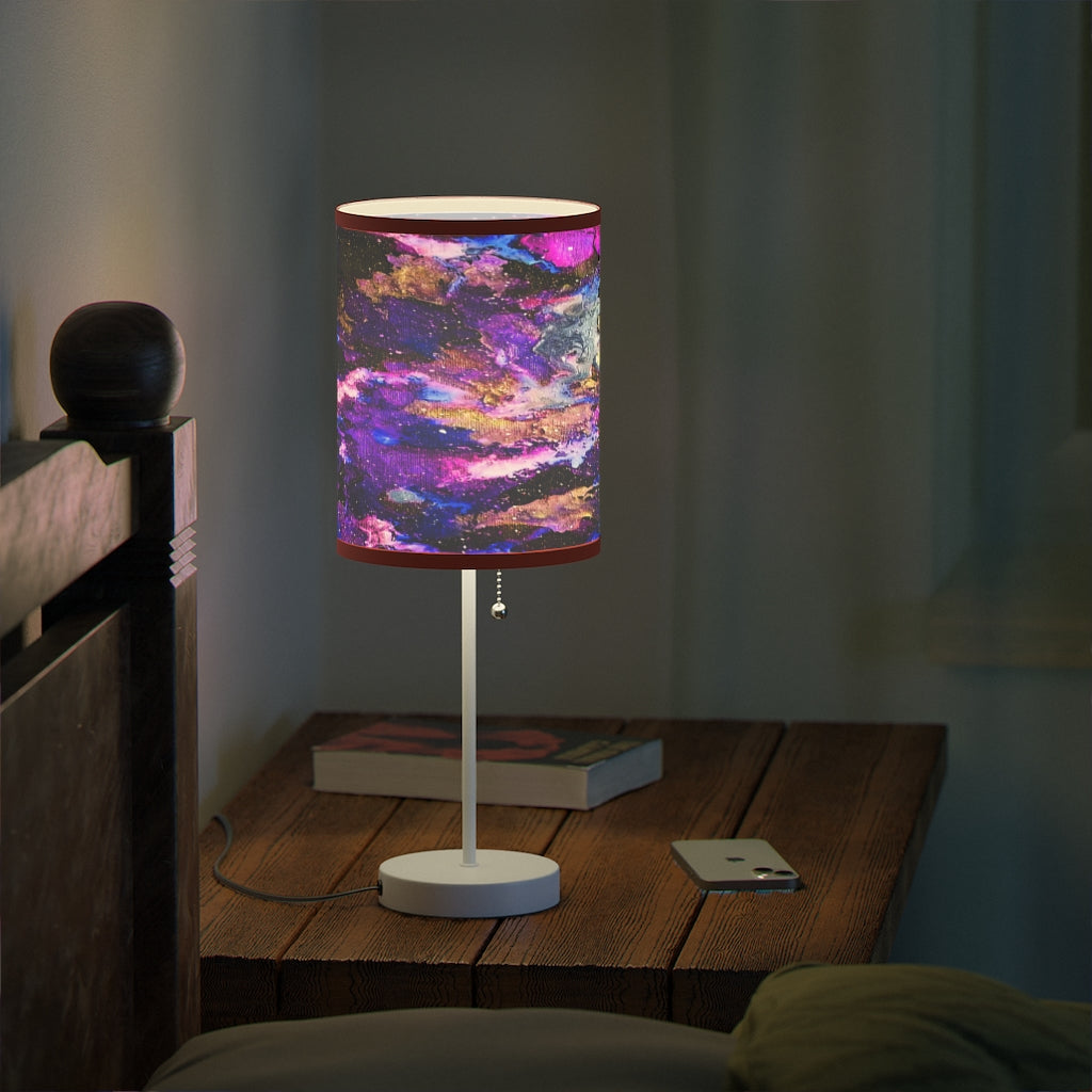 Purple Galaxy Lamp on a Stand