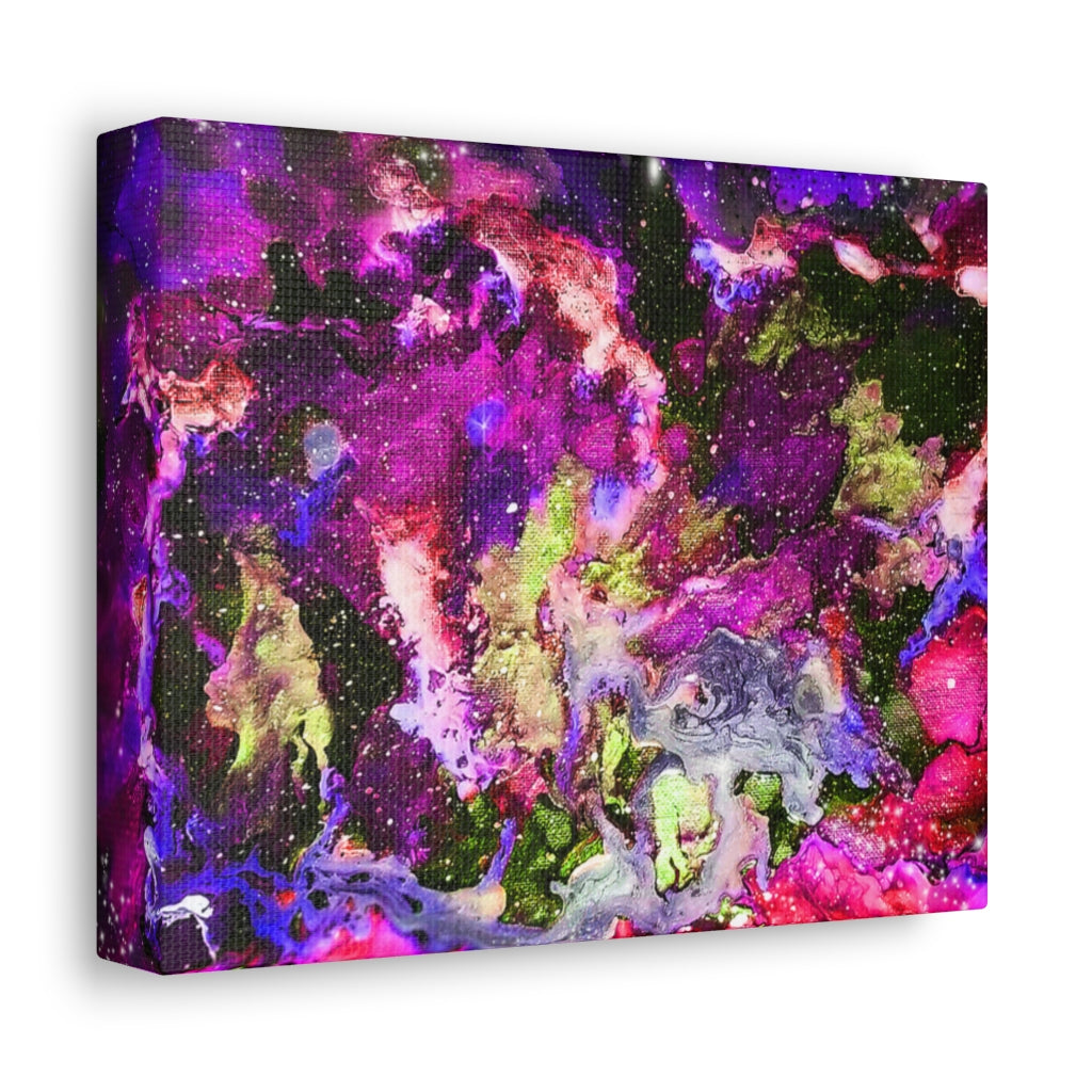 Galaxy: Magenta Satin Canvas, Stretched