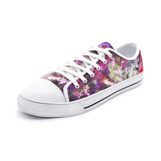 Galaxy: Red Unisex Low Top Canvas Shoes