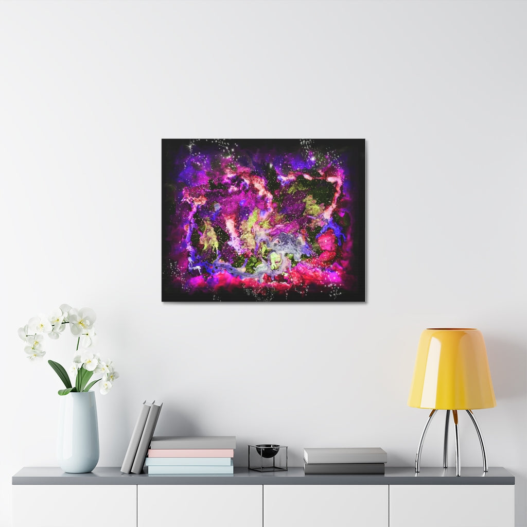 Galaxy: Magenta Satin Canvas, Stretched