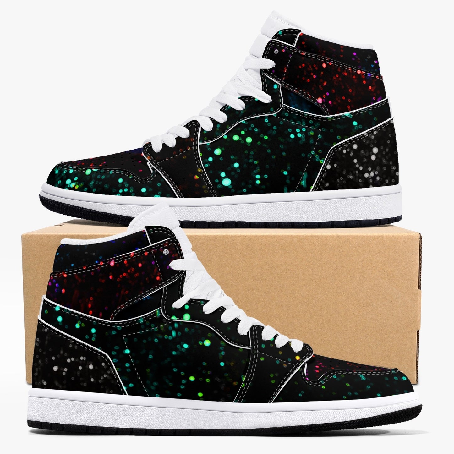 Star Party  High-Top Leather Sneakers- 2 colors