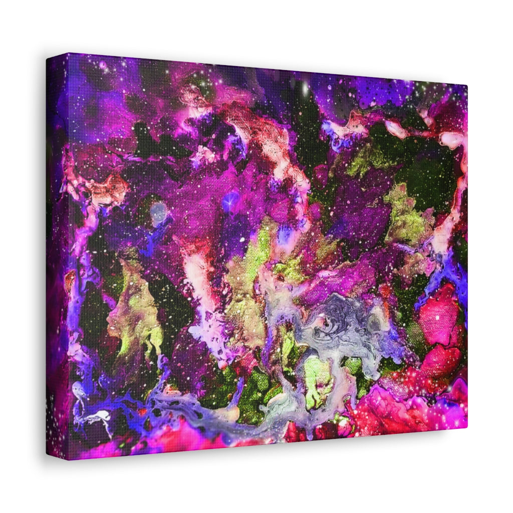 Galaxy: Magenta Satin Canvas, Stretched