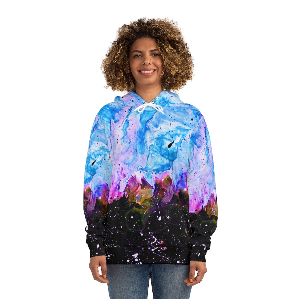 Galactic Fire Turquoise Hoodie