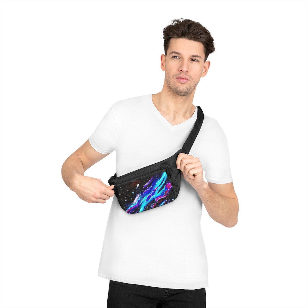 Blue Rip Fanny Pack, Black